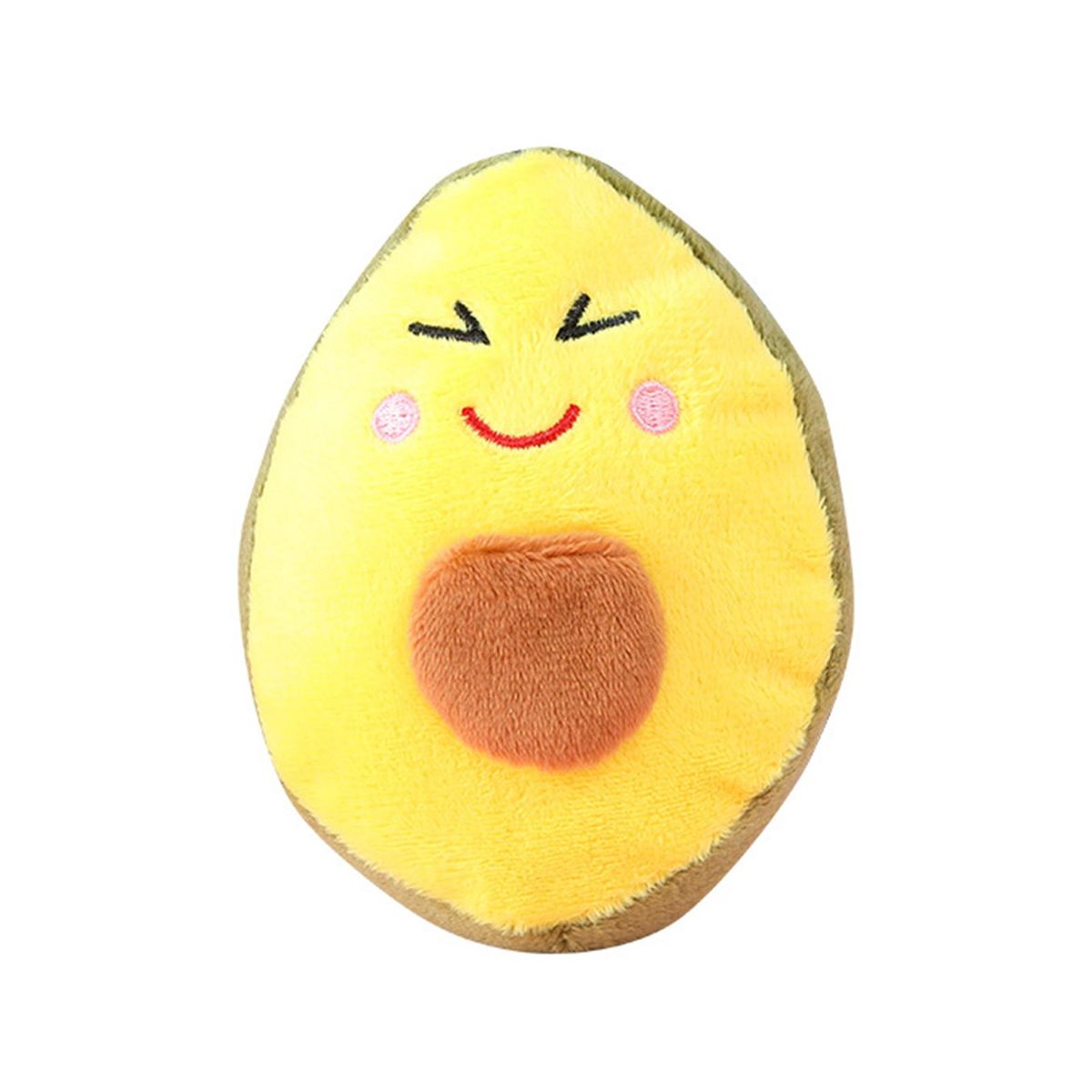 Pet Chew Toy Cute Avocado Shape Pet Dog Plush Stuffed Toy Yellow