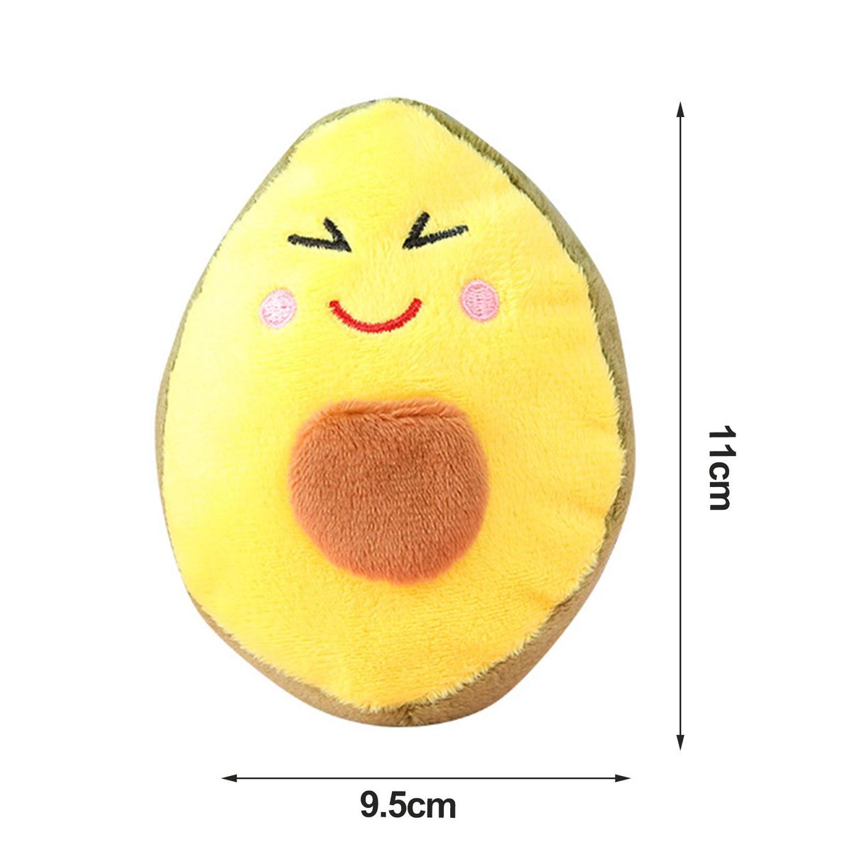 Pet Chew Toy Cute Avocado Shape Pet Dog Plush Stuffed Toy Yellow