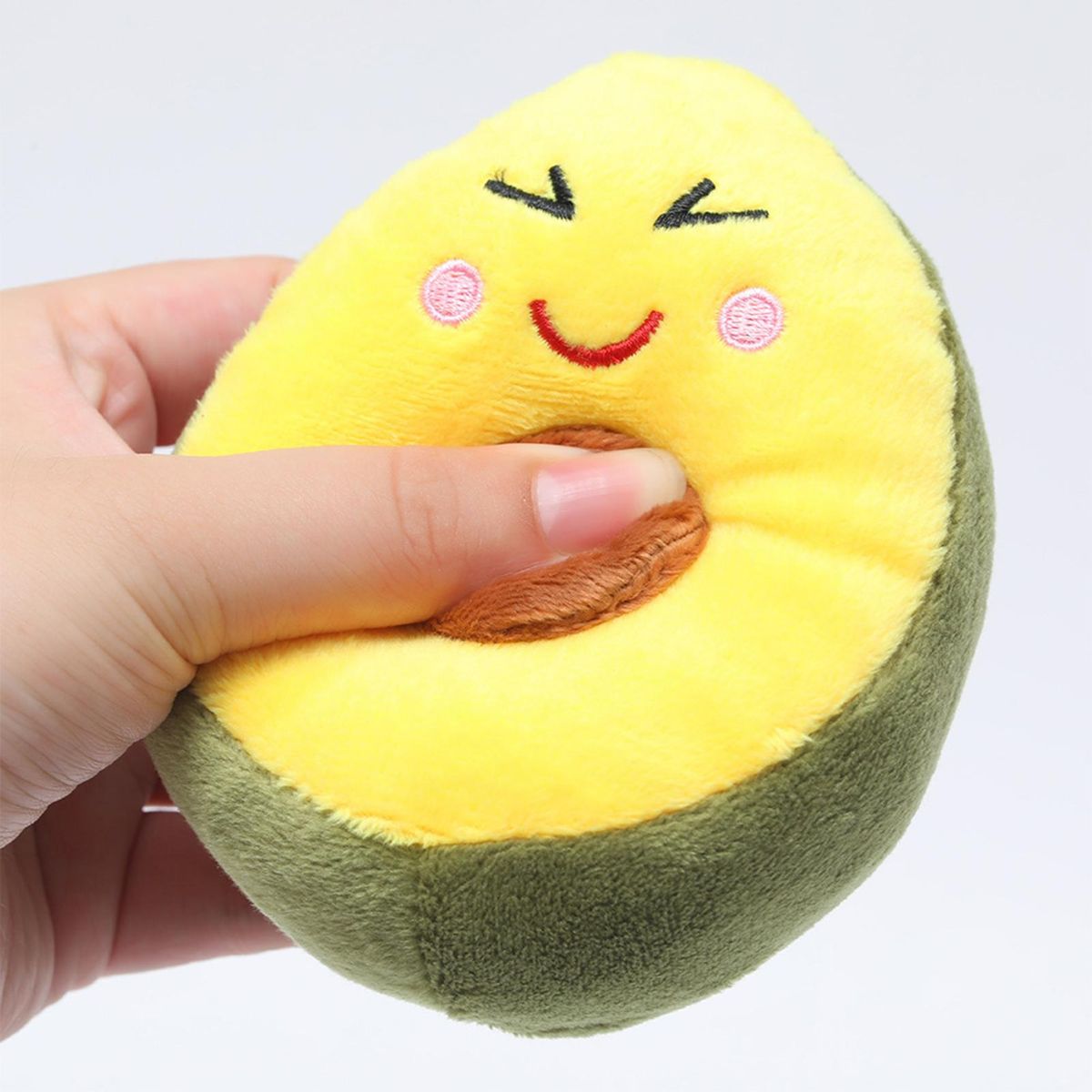 Pet Chew Toy Cute Avocado Shape Pet Dog Plush Stuffed Toy Yellow