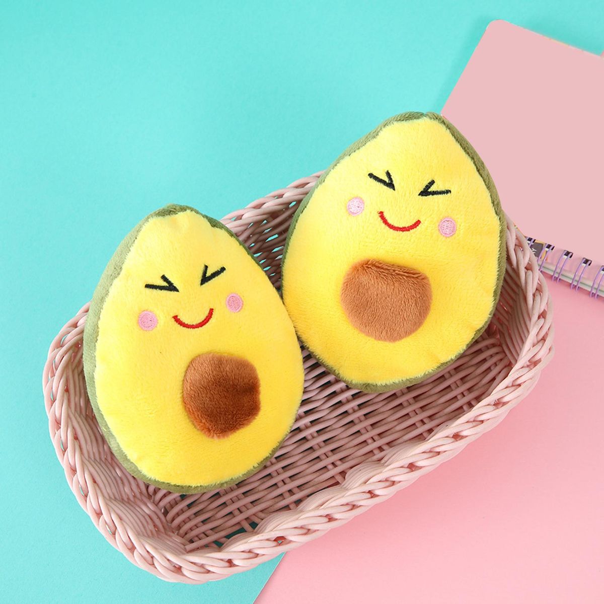 Pet Chew Toy Cute Avocado Shape Pet Dog Plush Stuffed Toy Yellow