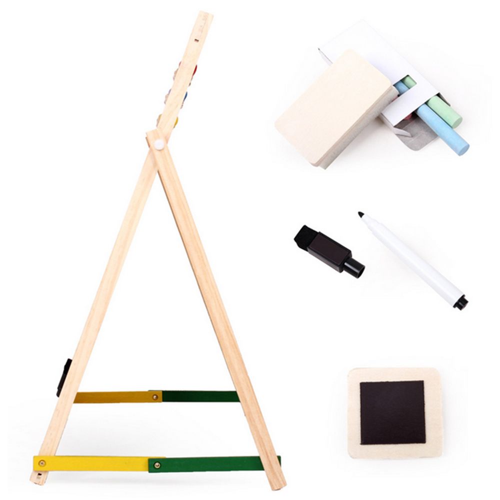 Children Wooden 2 In 1 Blackboard Magnetic Whiteboard Double Sided Drawing Writing Education Board Easel  Marker Pen Chalk Toys