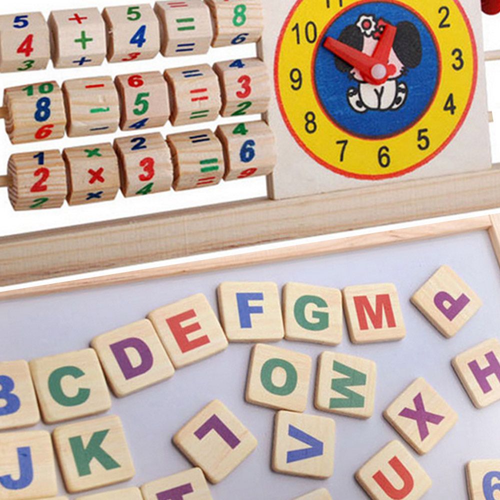 Children Wooden 2 In 1 Blackboard Magnetic Whiteboard Double Sided Drawing Writing Education Board Easel  Marker Pen Chalk Toys