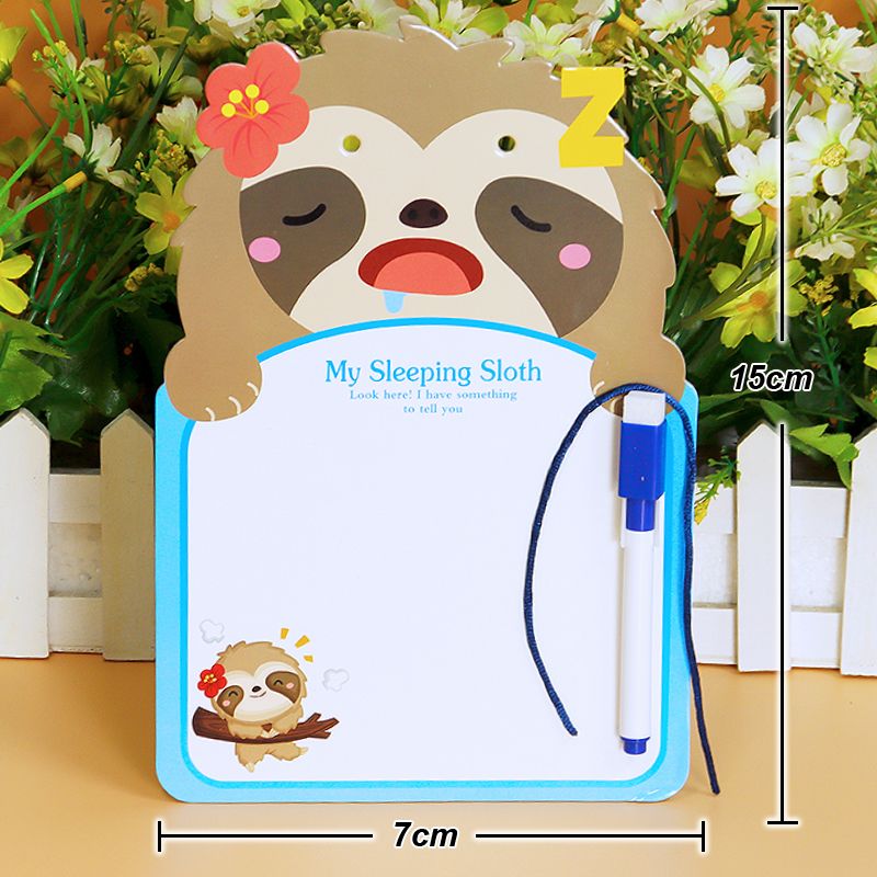 Animal Drawing Board Kids Whiteboard Animal One Piece Cartoon Dry Wipe Cardboard Drawing Kid White Board Cute Hanging With Pen Sloth