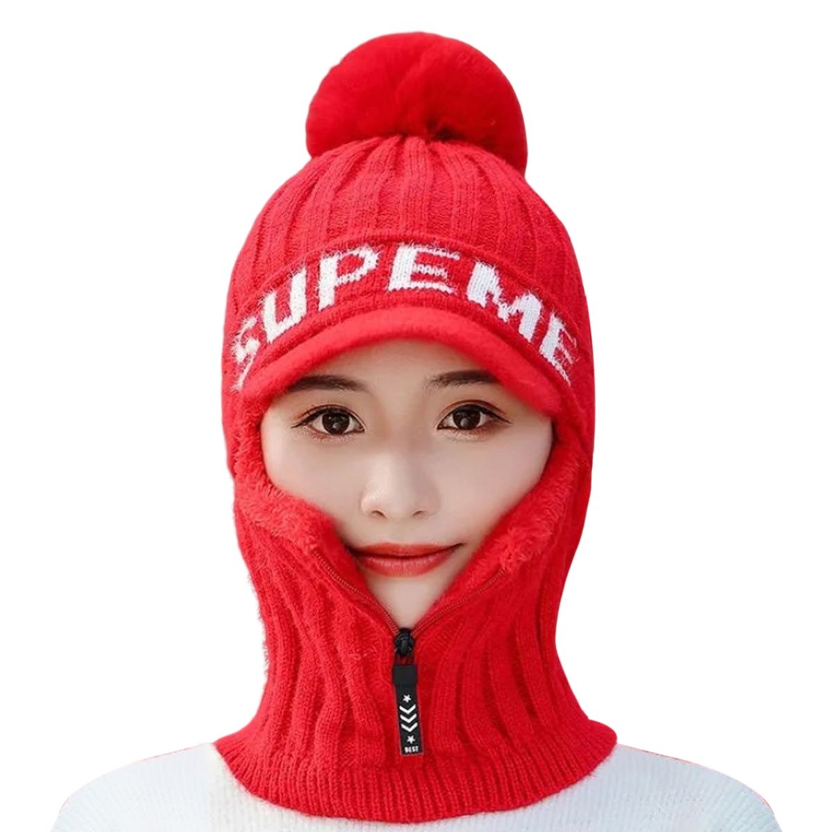 Winter Scarf Anti-cold Full Protection Outdoor Red