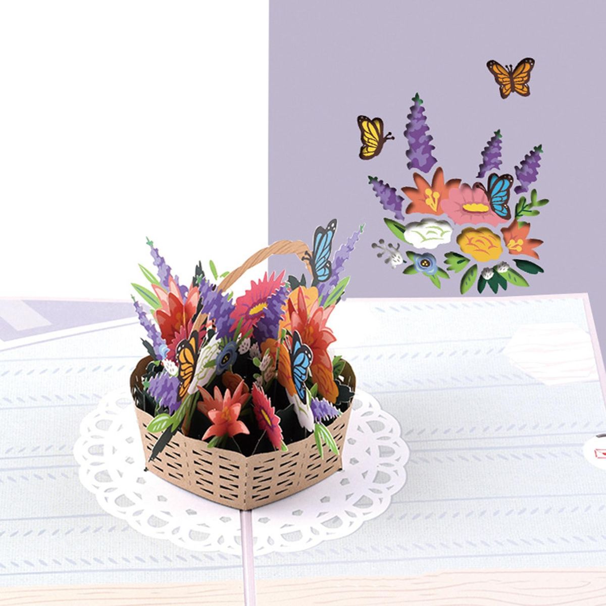 1 Set Greeting Card DIY Handwriting 3D Foldable Fathers Day Blessing Card Purple