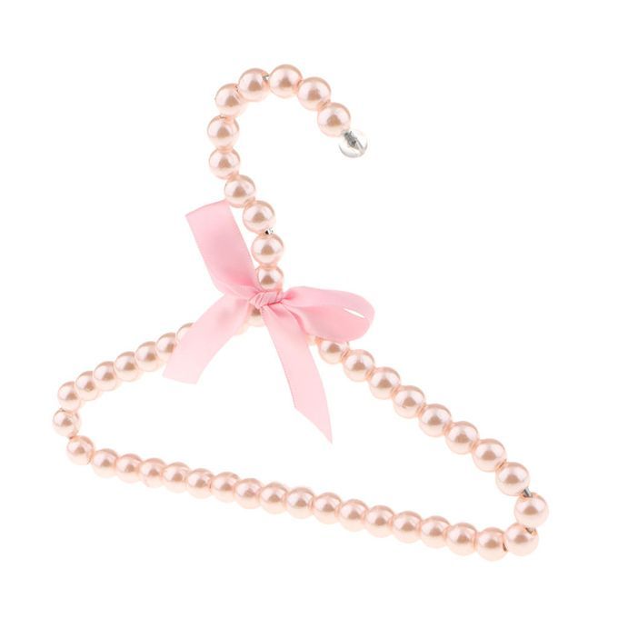 20cm Pearl Beaded Kids Clothes Hanger Coat Dress Pants Hook Holder