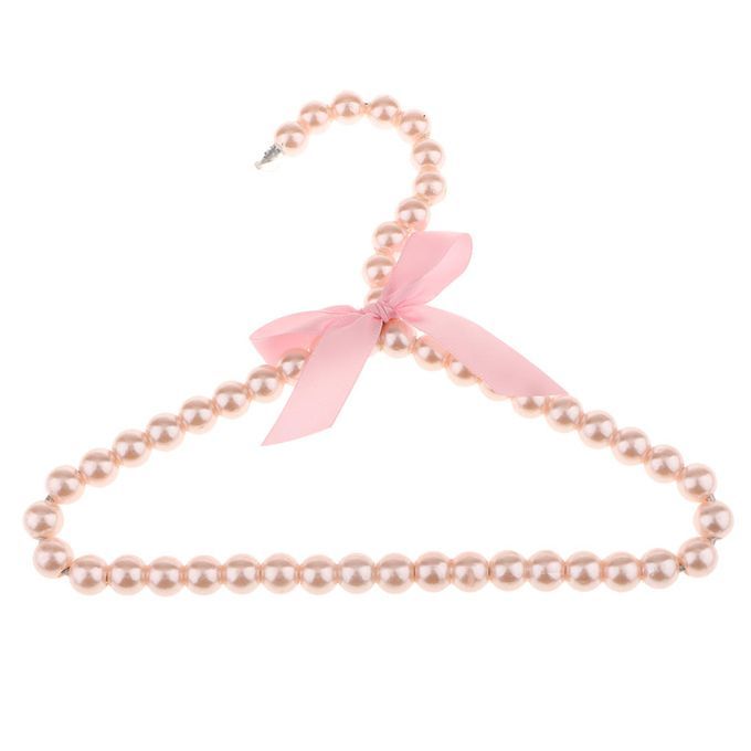 20cm Pearl Beaded Kids Clothes Hanger Coat Dress Pants Hook Holder
