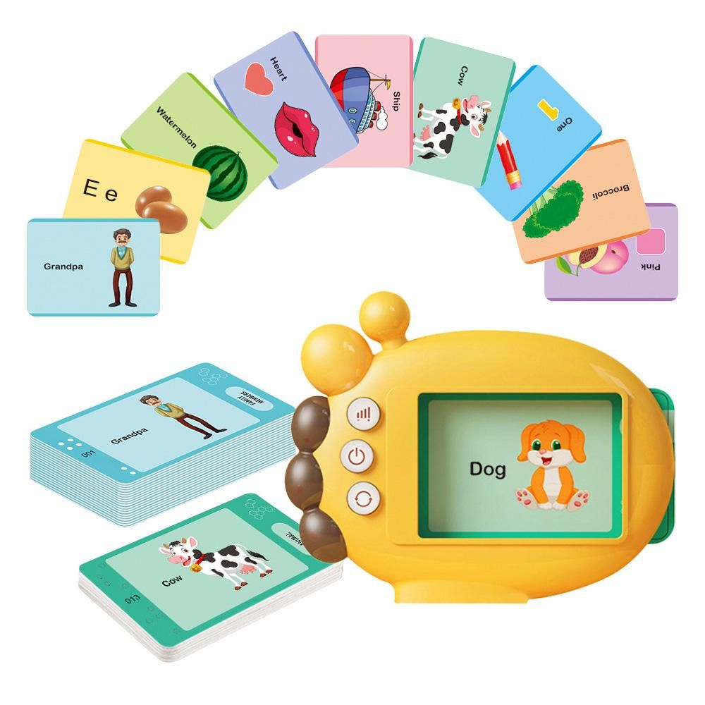 Baby Flash Cards Reader Audible Flash Cards Machine Early Educational Learning Toys with 60PCS Cards for Toddlers Boys Girls
