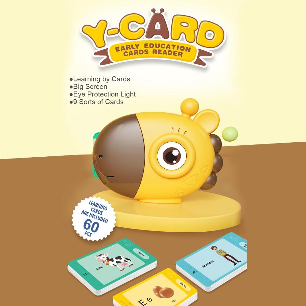 Baby Flash Cards Reader Audible Flash Cards Machine Early Educational Learning Toys with 60PCS Cards for Toddlers Boys Girls