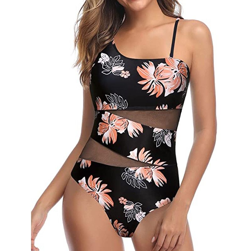 Halter Women's One Piece Tummy Control Swimwear Push Up Boyleg Ruched Swimsuit Retro Sling Collar Tie Bathing Suit Navy Blue