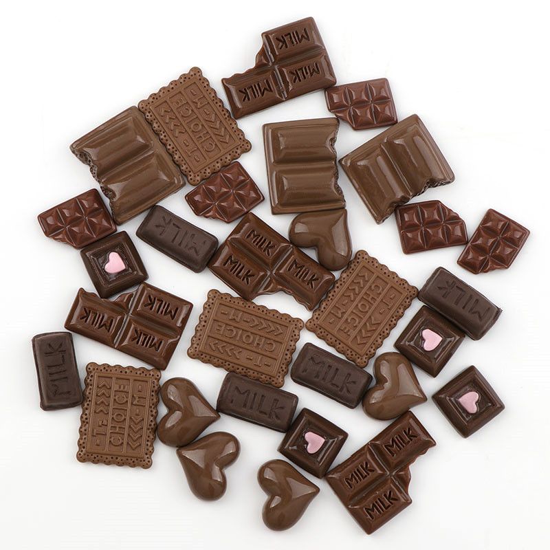 30 Pieces / Package Resin  Chocolate Cookies Flat Back