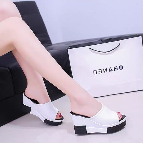 Women's Platform Heighten Wedge Sandals - White
