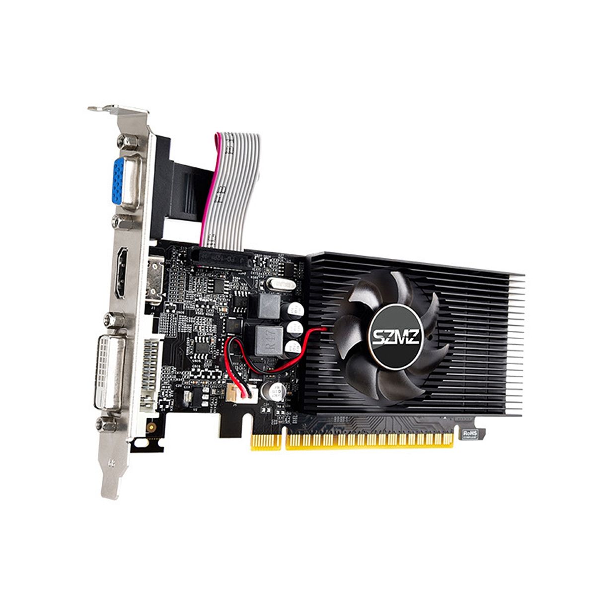 SZMZ GT730 4GB DDR3 128Bit Graphics Card with Cooling Fan Low Profile Graphics Card for OfficeHome Entertainment PC Games