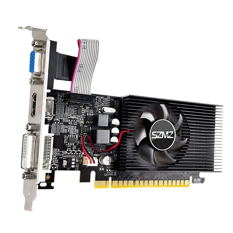 SZMZ GT730 4GB DDR3 128Bit Graphics Card with Cooling Fan Low Profile Graphics Card for OfficeHome Entertainment PC Games