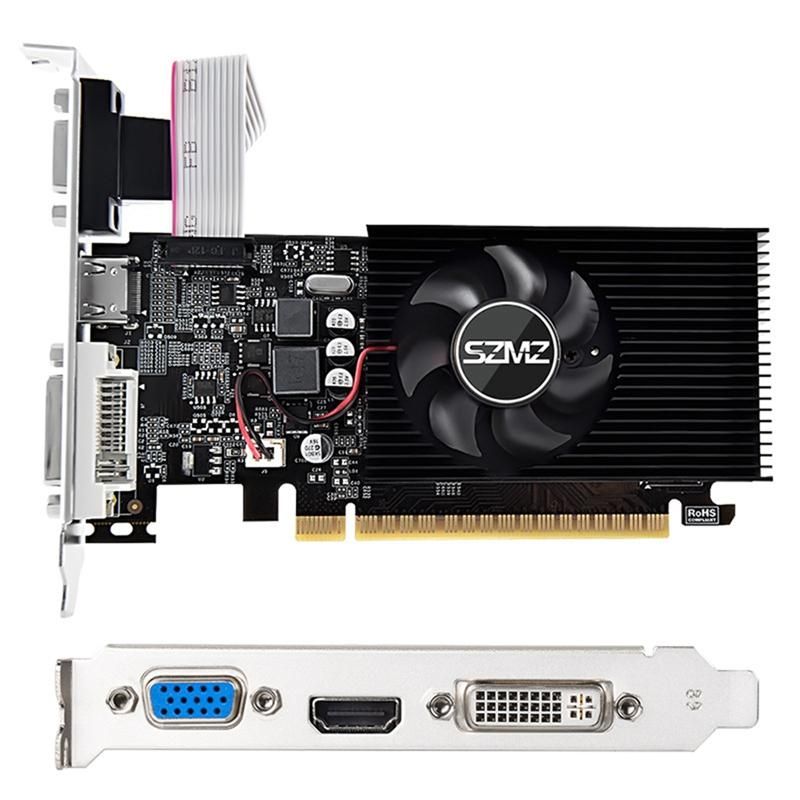 SZMZ GT730 4GB DDR3 128Bit Graphics Card with Cooling Fan Low Profile Graphics Card for OfficeHome Entertainment PC Games