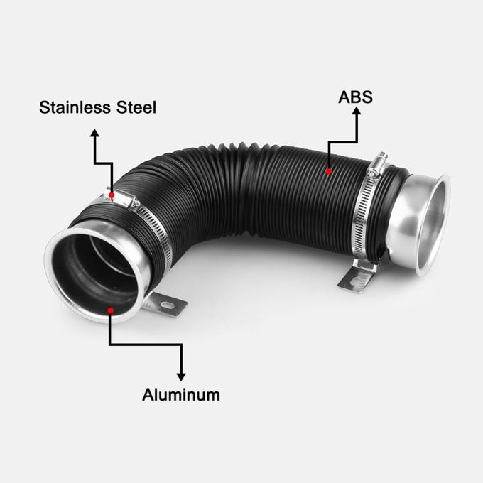 3 Inch Flexible Adjustable Car Air Intake Pipe Turbo Intercooler Inlet Hose-Red