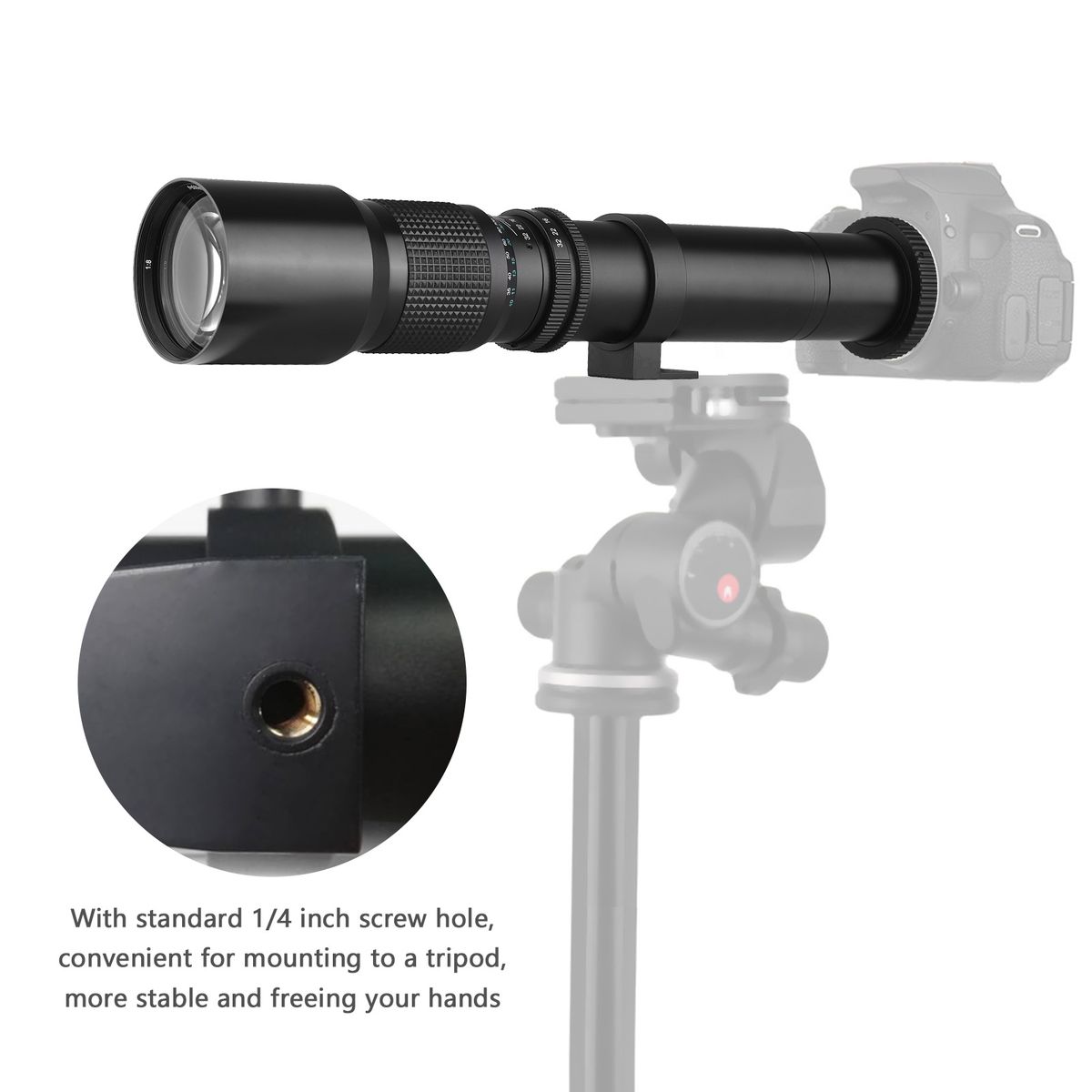 Andoer 500mm/ 1000mm F/8 Manual Focus Camera High Power