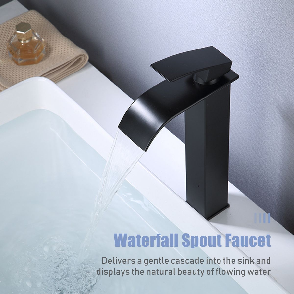 Waterfall Faucet Bathroom Sink Faucet Brass Basin Water Tap