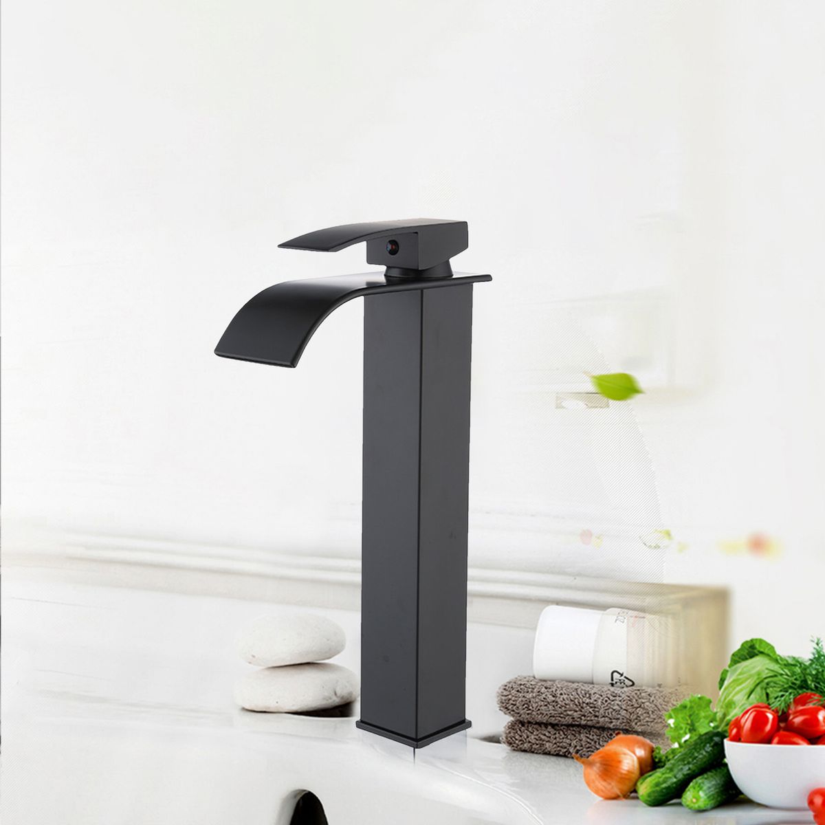 Waterfall Faucet Bathroom Sink Faucet Brass Basin Water Tap