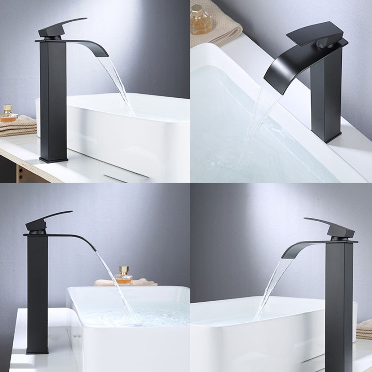 Waterfall Faucet Bathroom Sink Faucet Brass Basin Water Tap