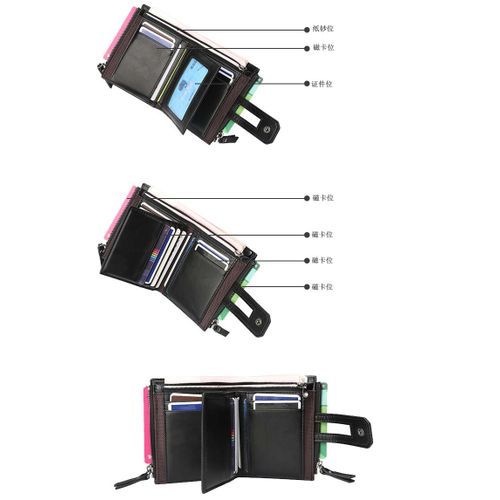 Men Pu Leather Short Wallets Multfunction Card Holder