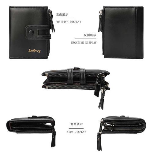 Men Pu Leather Short Wallets Multfunction Card Holder