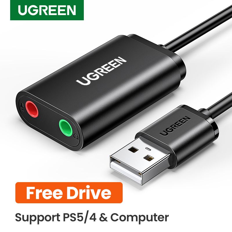 Sound Card External 3.5mm USB Adapter USB To Microphone Speaker Audio Interface