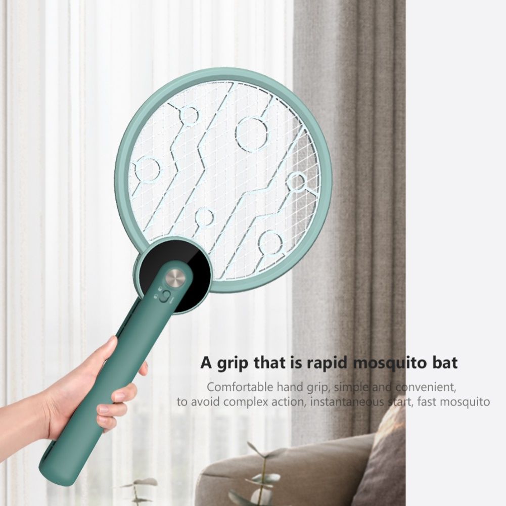 Home Handheld Electric Fly Mosquito Swatter Killer Bug-Green