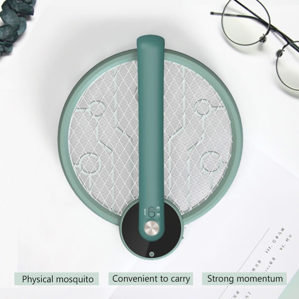 Home Handheld Electric Fly Mosquito Swatter Killer Bug-Green