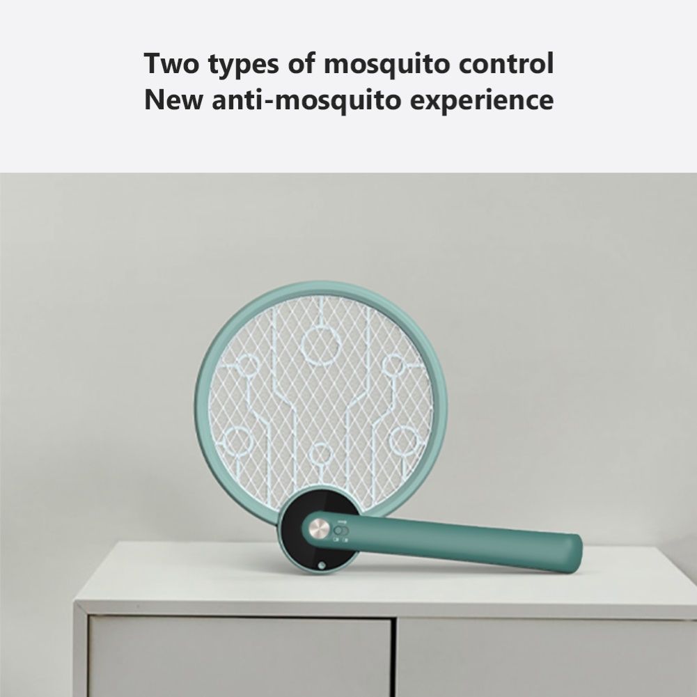 Home Handheld Electric Fly Mosquito Swatter Killer Bug-Green