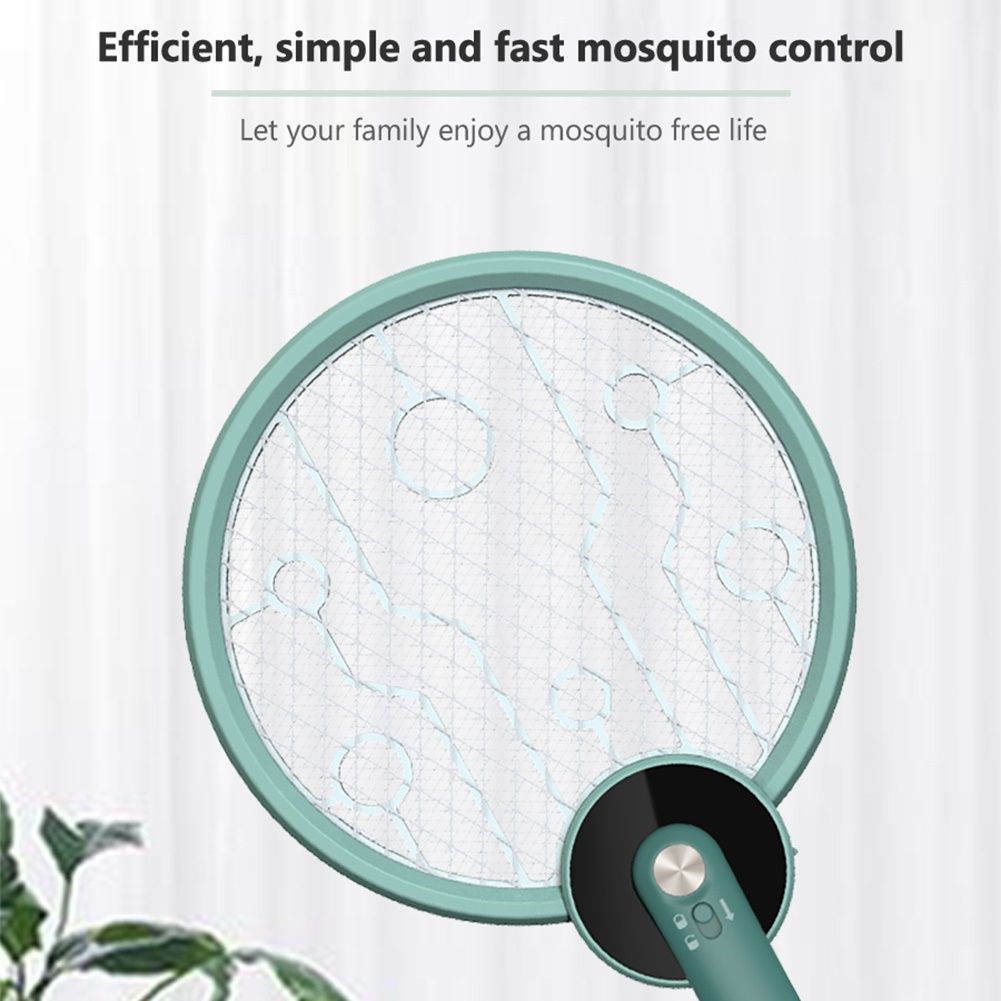 Home Handheld Electric Fly Mosquito Swatter Killer Bug-Green