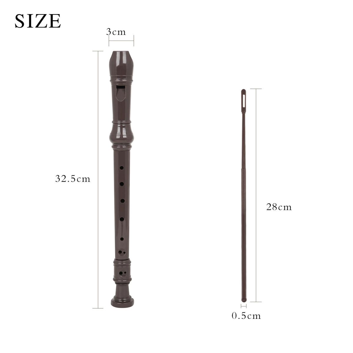 J32 ABS Soprano Descant Recorder German Style 8 Holes G Key Fingering Recorder Instrument with Cleaning Rod for Kids Adults