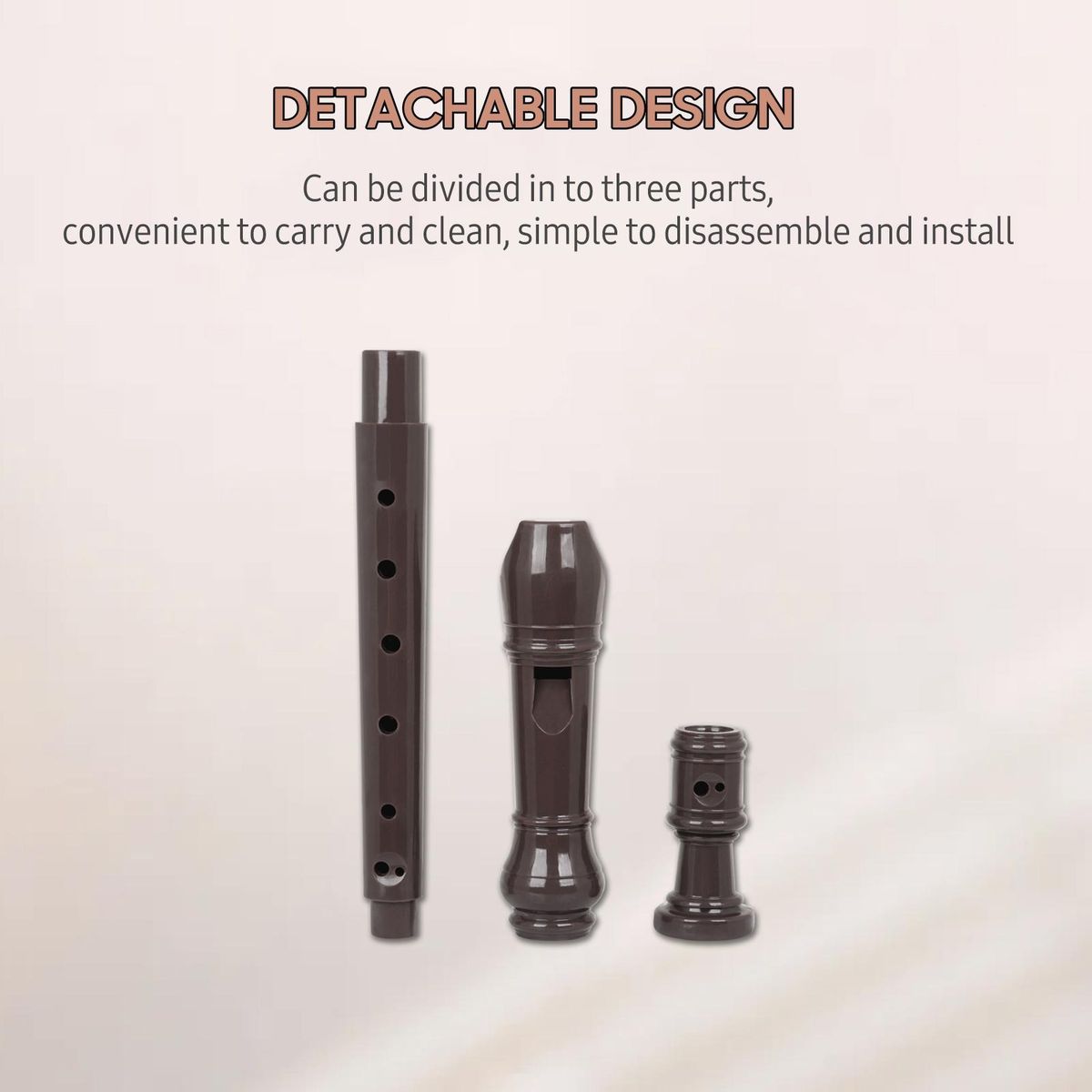 J32 ABS Soprano Descant Recorder German Style 8 Holes G Key Fingering Recorder Instrument with Cleaning Rod for Kids Adults