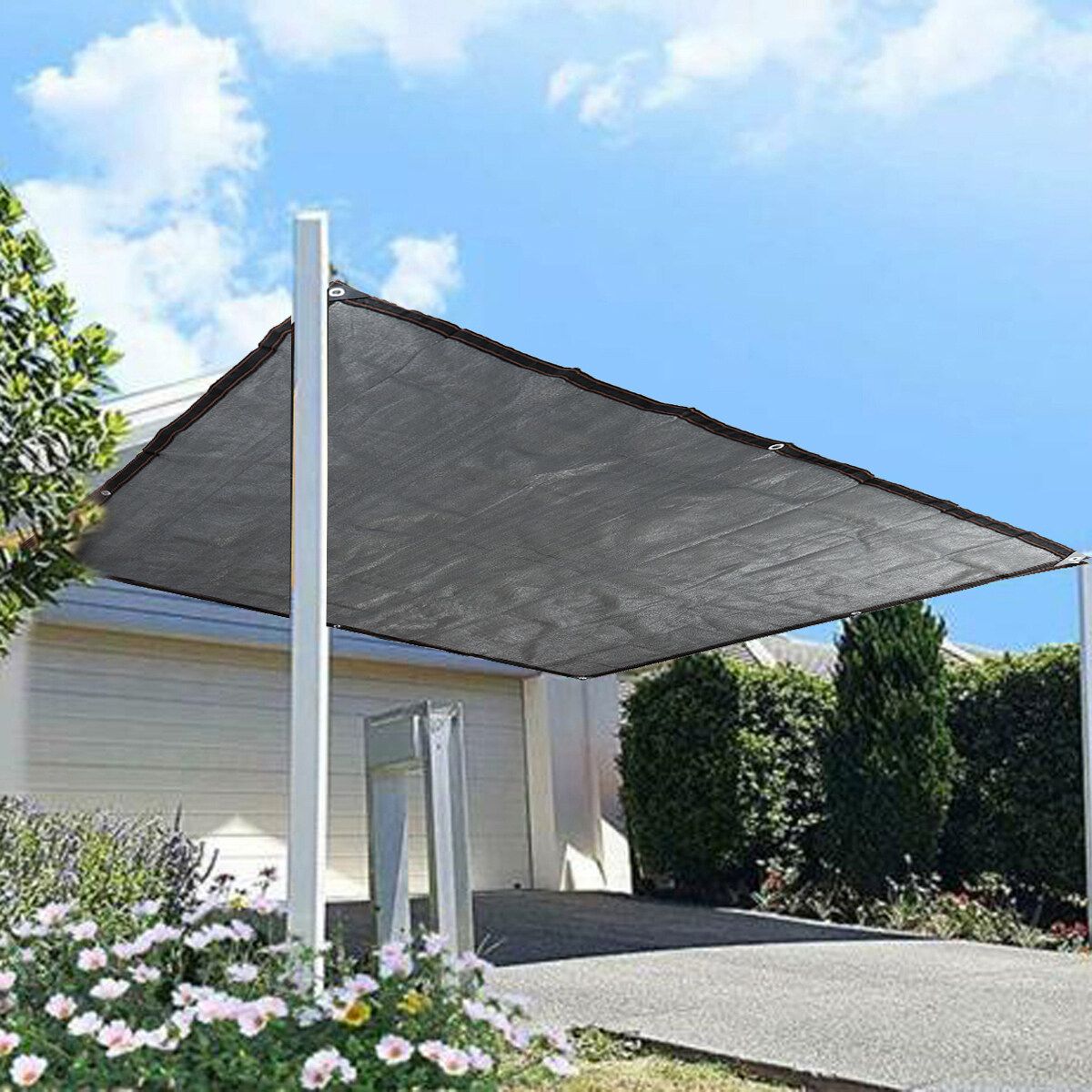 80% Silver Fray Shade Net Sunscreen Net Balcony Garden Plants And Flowers Polyethylene 2x6m