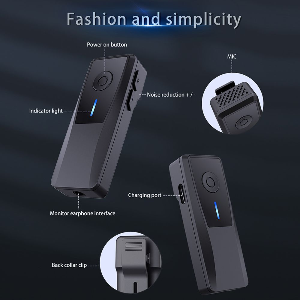2.4G Mini Clip-on Wireless Microphone System Plug And Play