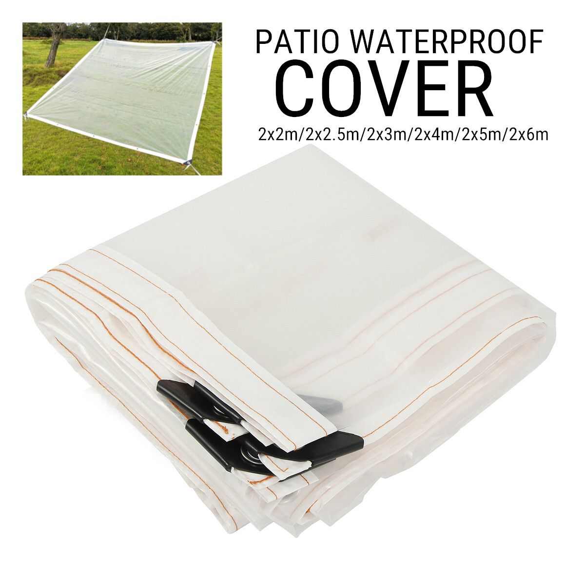 Multi Size Garden Patio Transparent Waterproof Clear PE Curtain Cover Windproof 2x3m