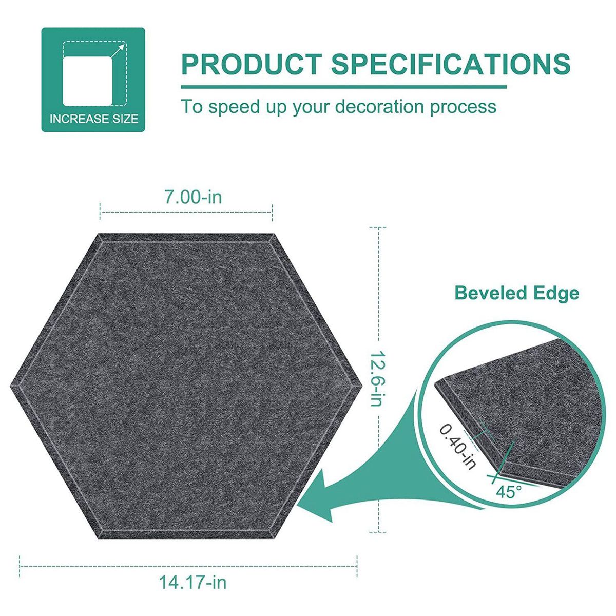 12 Pack Self-Adhesive Sound Proof Foam Panels Hexagon Acoustic Panelsfor StudioHome & Office Dark GreySilver Grey