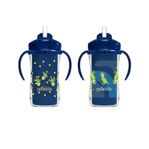 Milestone Insulated Sippy Cup With Straws And Handles 10oz -2pk - 12m+