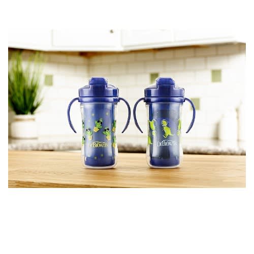Milestone Insulated Sippy Cup With Straws And Handles 10oz -2pk - 12m+