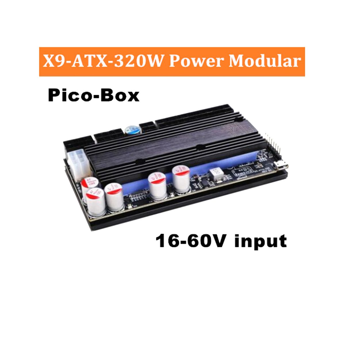 DC-ATX X9-ATX-320W PICO-BOX Wide Voltage 16-60V Input