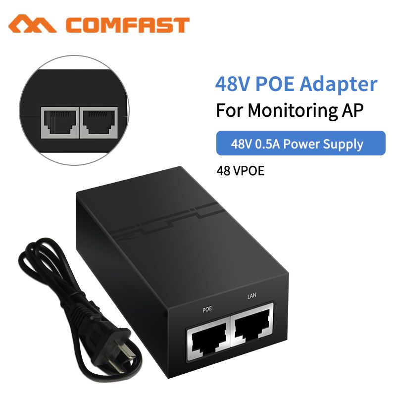 48V 0.5A POE Injector For CCTV IP Camera USA Or EU Power