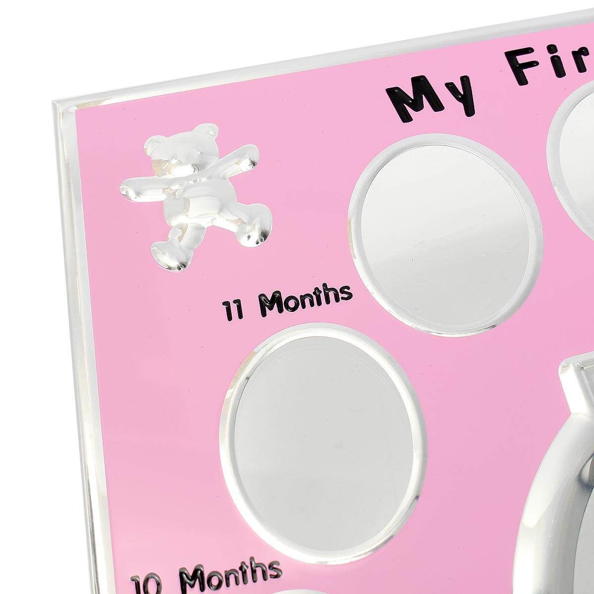 My First Year Baby Photo Frame Set Newborn Baby's 12 Months Infant Ablum Gift Pink