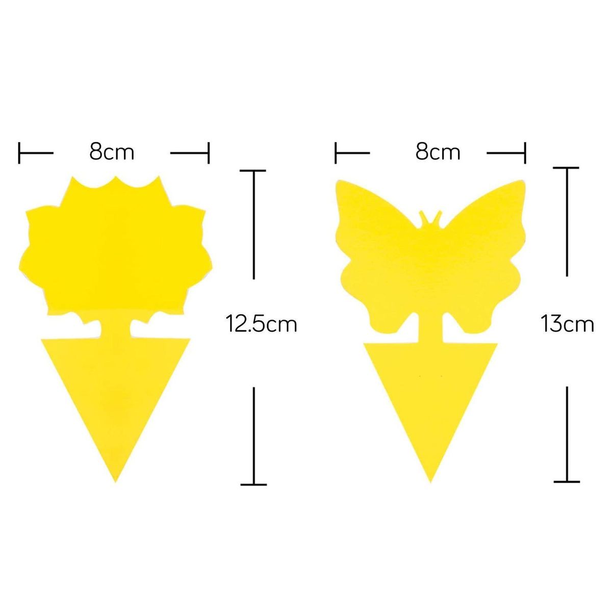 10Pcs Fungus Gnat Traps Bright Yellow with Glue Flying Insects Drawing for Indoor Outdoor Plant