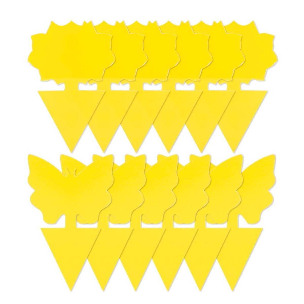 10Pcs Fungus Gnat Traps Bright Yellow with Glue Flying Insects Drawing for Indoor Outdoor Plant