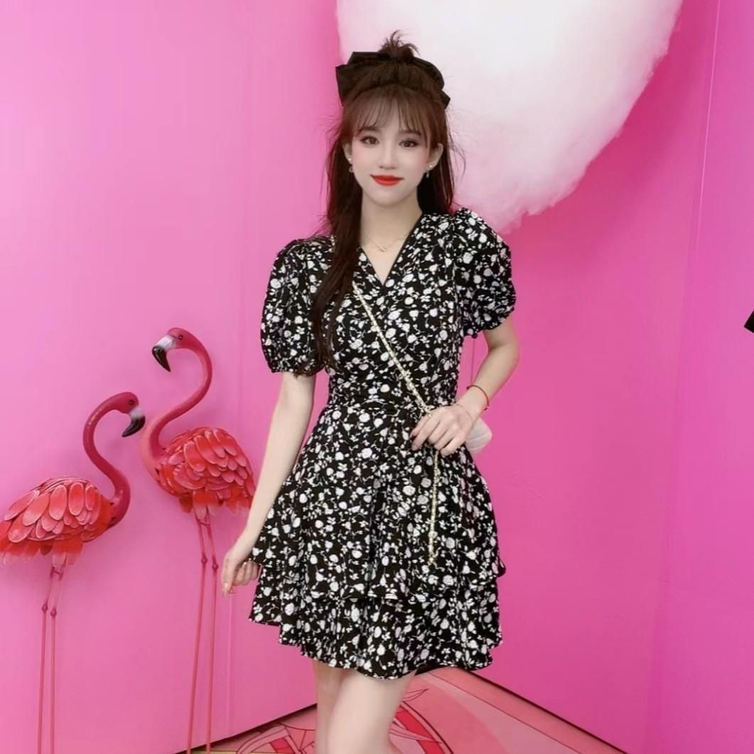 Dress 2022 Summer New High-Grade Temperament Slimming One-Piece Floral Skirt Children