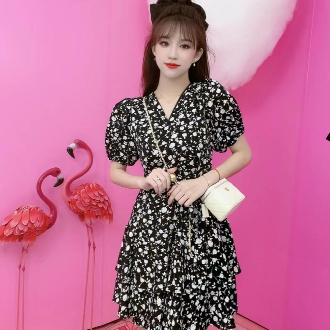 Dress 2022 Summer New High-Grade Temperament Slimming One-Piece Floral Skirt Children