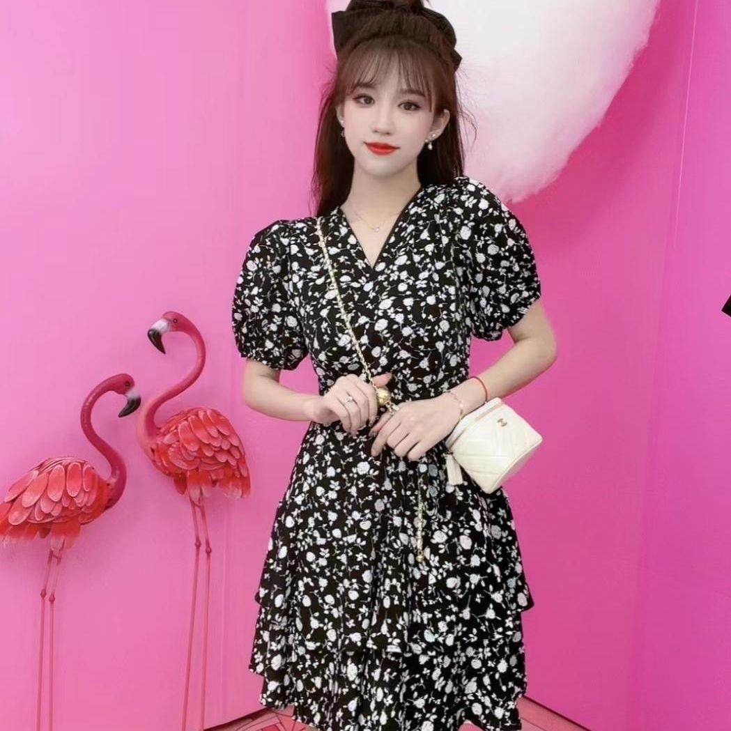 Dress 2022 Summer New High-Grade Temperament Slimming One-Piece Floral Skirt Children