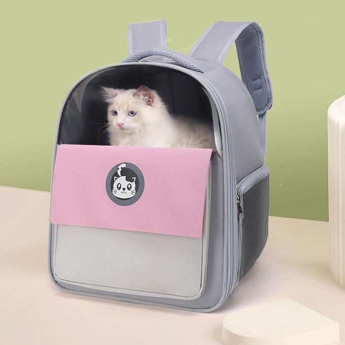 Breathable Pet Dog&Cat Carrier Backpack Zipper Shoulders Bag Pink