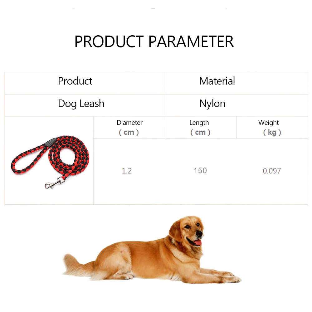 Nylon Dog Leash 5ft Long Walking Dog Rope Metal Clasp Dog