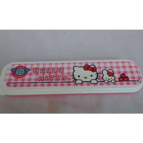 Hello Kitty Cartoon Character Spoon And Fork Cutlery Set With Case